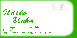 ildiko blahm business card